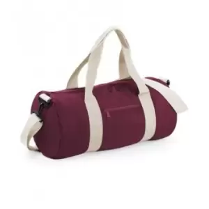 Bagbase Plain Varsity Barrel / Duffle Bag (20 Litres) (One Size) (Burgundy/Off White)