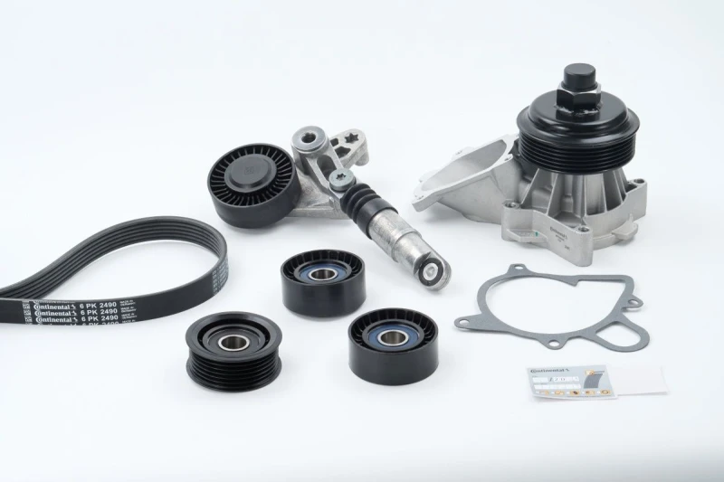 Image of Water Pump + V-Ribbed Belt Kit CONTITECH 6PK2490WP1