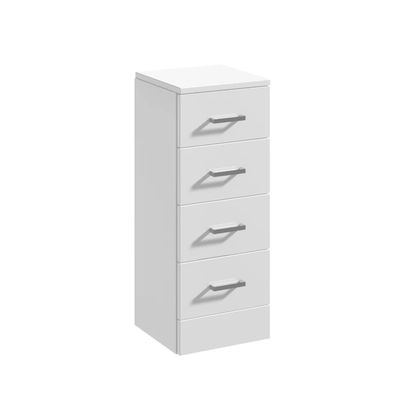 Image of Balterley Floor Standing 4 Drawer Bathroom Unit Gloss White 300mm White Unisex