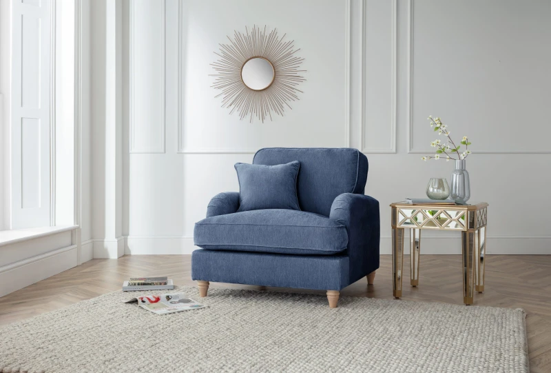 Image of The Great Sofa Company Orla Arm Chair Manhattan Apricot in Navy Navy Unisex