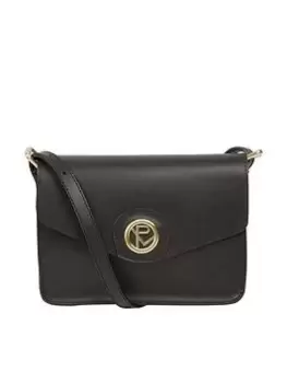 image of Pure Luxuries London Langdale Flap Over Leather Cross Body Bag - Black, Women