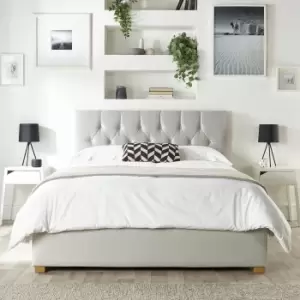 Image of CL Boutique Velvet Kingsize Ottoman Bedframe - Light Silver