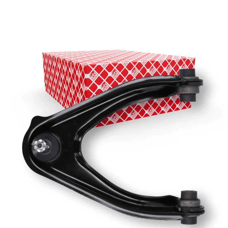Image of FEBI BILSTEIN 42157 Suspension arm Control Arm, Sheet Steel, Upper, with ball joint, with crown nut and split pin Sheet Steel Track Control Arm (273)