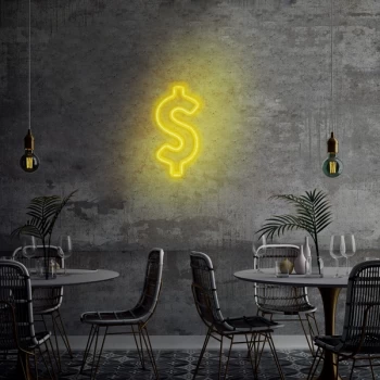 Image of Dollar Sign - Yellow Yellow Wall Lamp