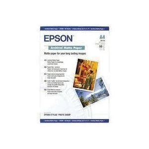 image of Original Epson A4 Archival Matte Paper 50 Sheets 192gsm