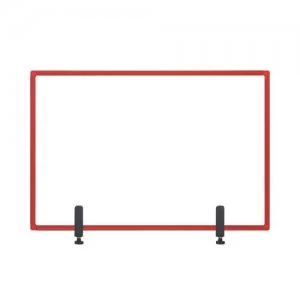 Image of Bi-Office Protector Board W/Clamps Red Alu Frm 900x600