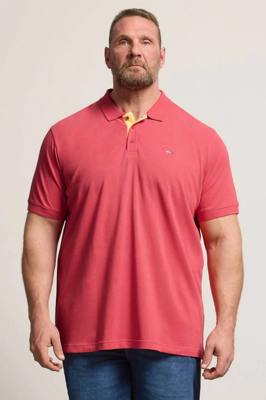 Image of BadRhino BadRhino Men Short Sleeve Polo Shirt in Coral Size: 4X-Large Coral 4X-Large Male 5063589979407