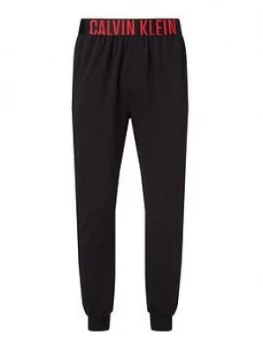 Image of Calvin Klein Logo Lounge Cuffed Joggers - Black, Size XL, Men