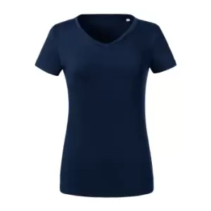 Image of Russell Womens/Ladies Organic Short-Sleeved T-Shirt (L) (French Navy)