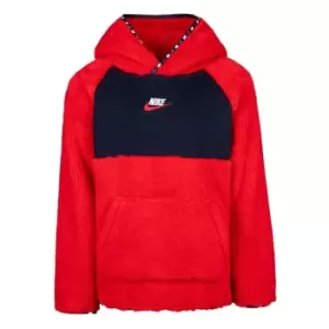 image of Nike Infant Boys Sherpa Colour Block Hoody - Red