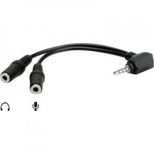 image of Roline 11.09.4441 Audio/phono Adapter [1x Jack plug 3.5mm - 2x Jack socket 3.5 mm]