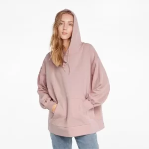 image of PUMA Classics Womens Oversized Hoodie, Lotus, size Medium, Clothing