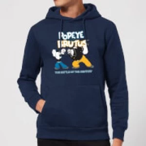 Image of Popeye Popeye Vs Brutus Hoodie - Navy - XXL