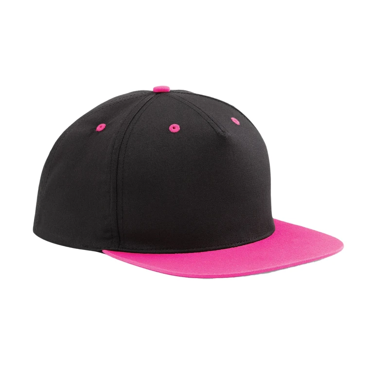 Image of Beechfield Beechfield Men Contrast 5 Panel Snapback Cap in Black One Size Male 5063377408171
