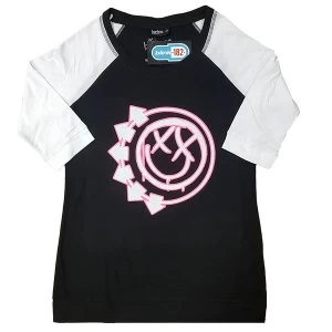 Image of Blink-182 - Six Arrow Smiley Ladies Large T-Shirt - Black,White