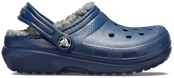 image of Crocs Kids Toddler Classic Lined Clogs Navy / Charcoal C7