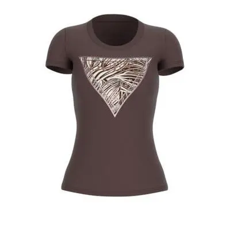 Image of Guess Womens zebra t-shirt Guess CN Triangle Noir Female S