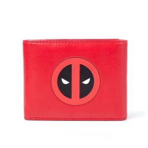 Image of Marvel Comics - Deadpool Face Mens Tri-Fold Style Wallet - Red/Black