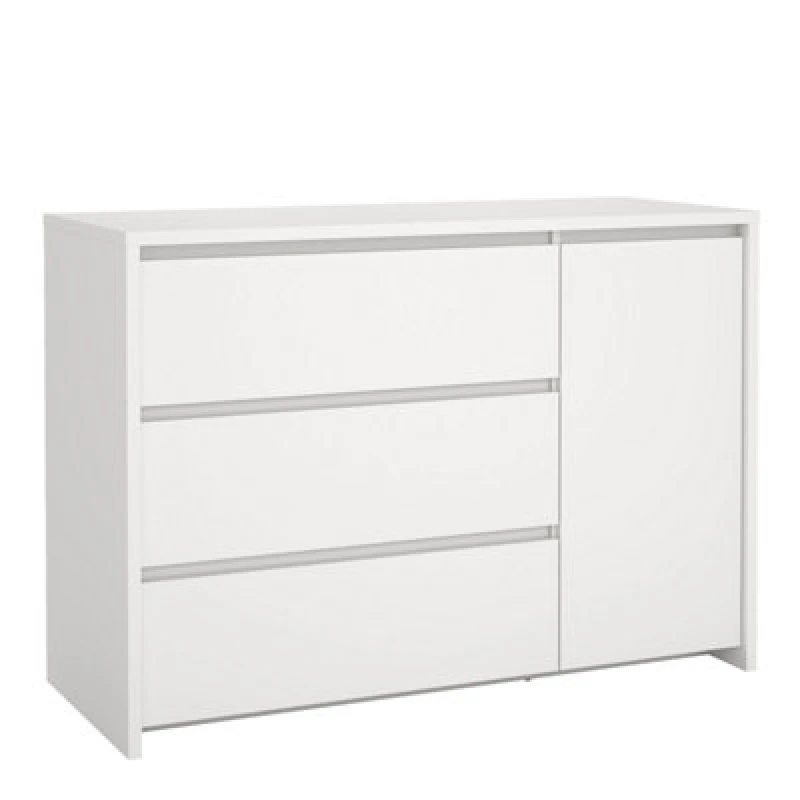 Image of Furniture To Go Next Sideboard With 1 Door And 3 Drawers White