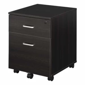 image of Valentina 2 Drawer Locking Filing Cabinet with 5 Wheels, black