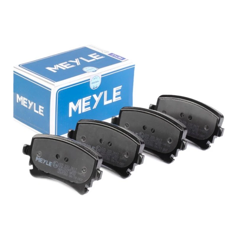 Image of MEYLE 025 233 2617 Brake pad set Rear Axle, excl. wear warning contact, Original Quality, with anti-squeak plate Brake Pad Set,disc brake (402)