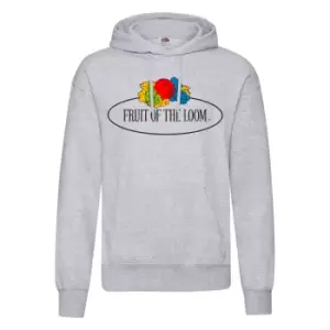 Image of Fruit of the Loom Mens Vintage Big Logo Heather Hoodie (XXL) (Grey Heather)