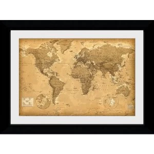 image of World Map Antique Style Collector Print