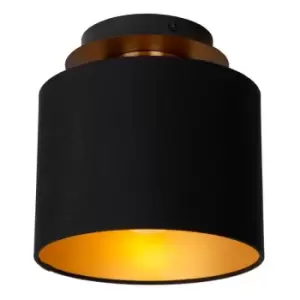 Image of Lucide FUDRAL - Flush Ceiling Light - Ø20cm - 1xE27 - Black