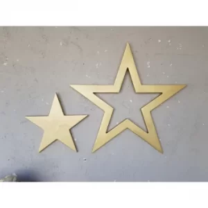 Image of Gold Stars Set Gold Decorative Wooden Wall Accessory