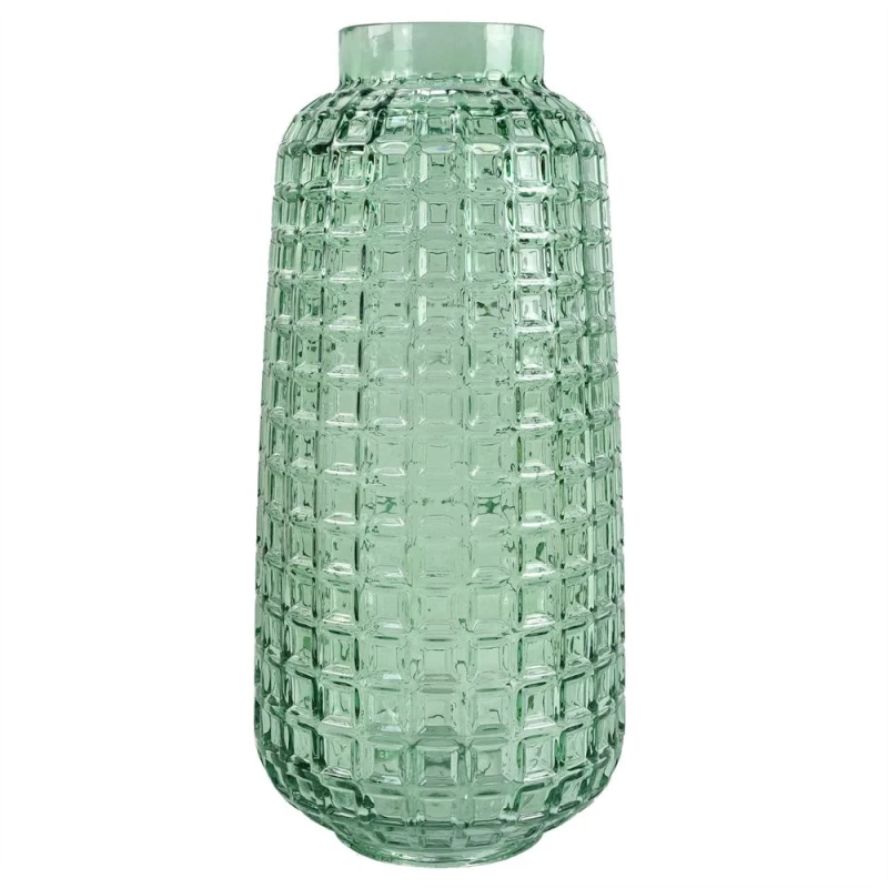 Image of Leaf Glass Vase Green Cube Glass Vase 30cm Botanik Green