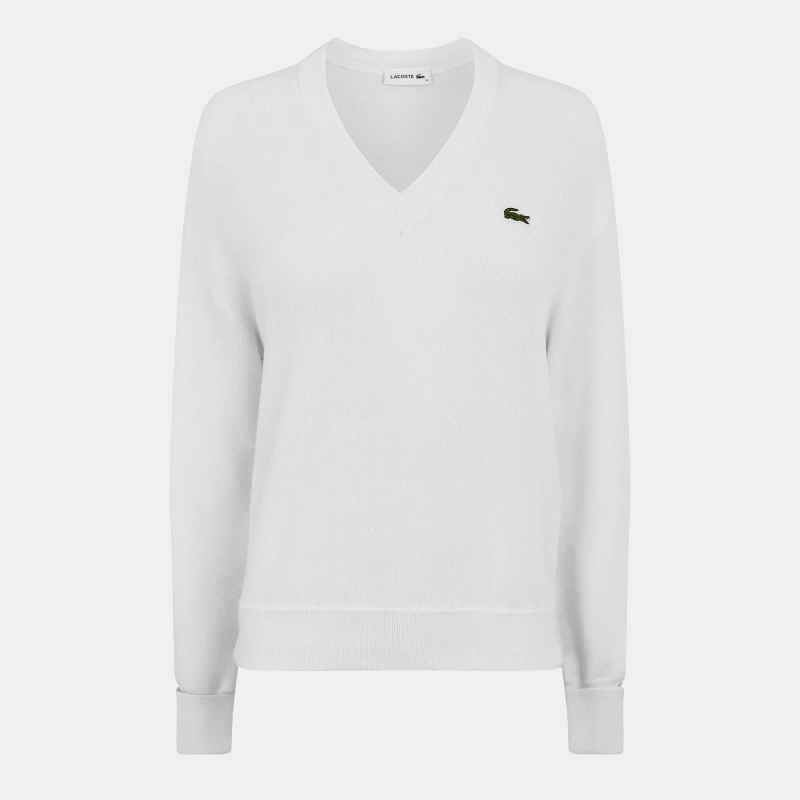 Image of Lacoste Womens V-Neck Knitted Sweater Vest Flour female 6 (34)