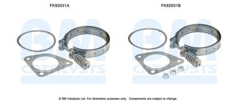 Image of BM CATALYSTS Mounting Kit, catalytic converter BM CATALYSTS FK92031