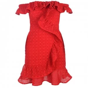 Image of Bardot Jojo Flounce Dress - DEEP RED