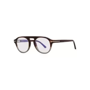 image of Tom Ford Brown Degrade Oval-frame Optical Glasses - HAVANA