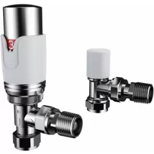 image of Angled Thermostatic Radiator Valve and Lockshield