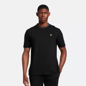 Image of Mens Branded Ringer T-Shirt - Jet Black - S