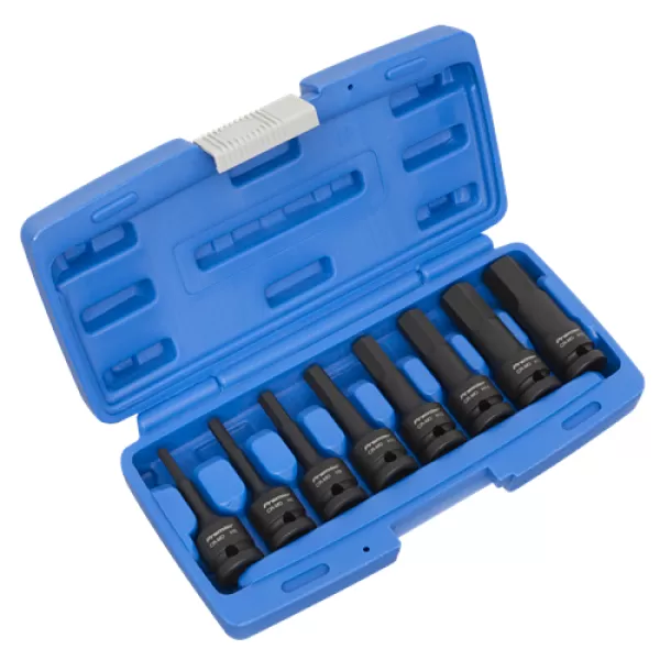 image of Genuine SEALEY AK5601 Impact Hex Socket Bit Set 8pc 1/2Sq Drive