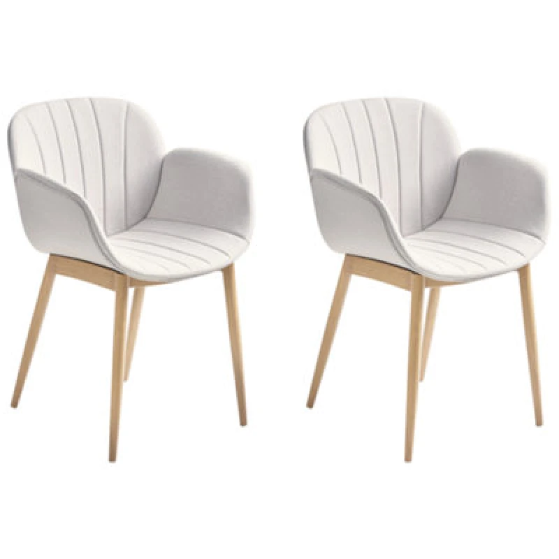 Image of Beliani Set Of 2 Dining Chairs Alice Light Grey