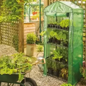 Image of 08743 4 Tier Mini Compact Growhouse Garden Greenhouse With Cover - Gardman