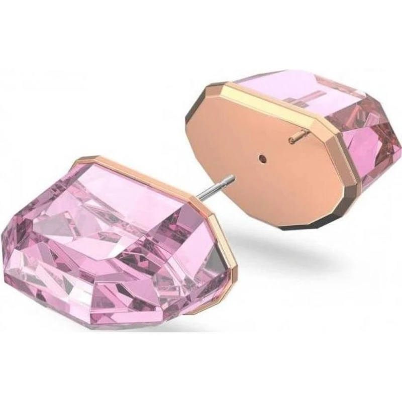 Image of Swarovski Lucent stud earring, Pink, Rose gold-tone plated Pink One Size