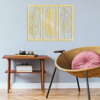 Image of Leaf - Gold Gold Decorative Metal Wall Accessory