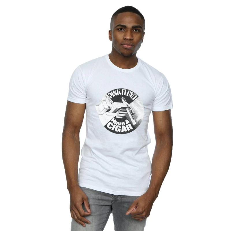 Image of Pink Floyd Pink Floyd Men Have A Cigar T-Shirt in White Size: Small White S Male 5057864673739