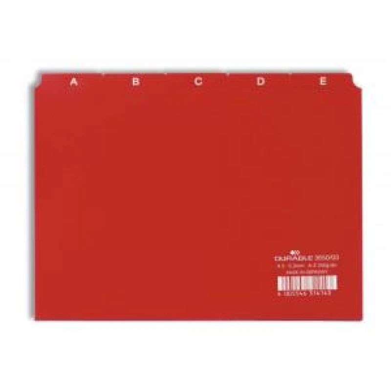 Image of Durable 5 Part Alphabetical Index A5 Red