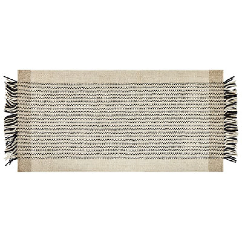 Image of Beliani Rug Divarli Beige 80 X 150 Cm Wool
