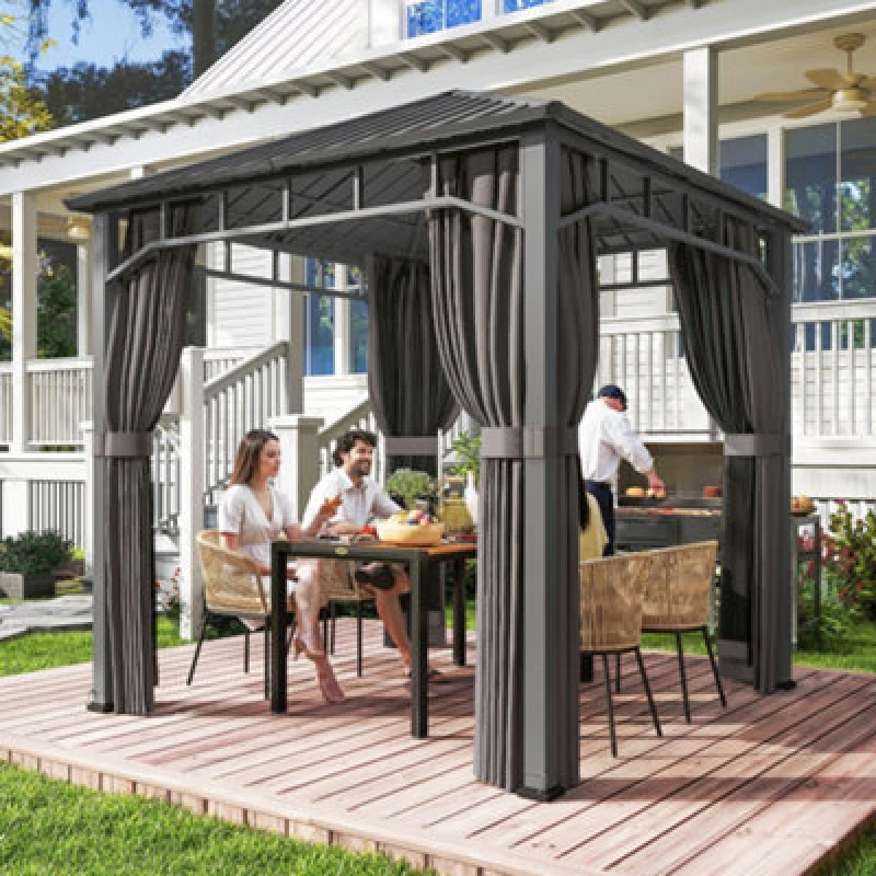 Image of Outsunny 2.5 X 2.5 M Hardtop Gazebo With Galvanised Steel Roof And Sides