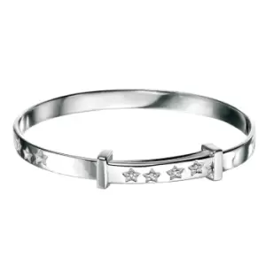 image of D for Diamond Childrens Silver & Diamond 'Twinkle Little Star' Bangle