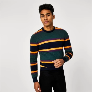 image of Jack Wills Irestone Stripe Knitted Jumper - Olive