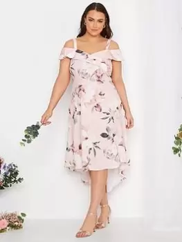 Image of Yours High Low Bardot Dress - Light Pink, Size 16, Women