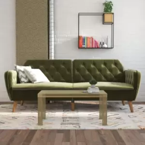 Image of Tallulah Velvet Memory Foam Futon Green