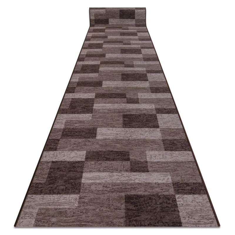 Image of RugsX Anti Slip Icona Runner in Brown Size: 80cm x 230cm Brown Unisex 80cm x 230 cm